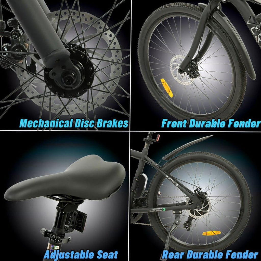 Black 26 In. 36 V 350 W 12.5 AH 7 Speed Electric Bike W46027