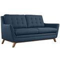Navy Fabric Loveseat U288
