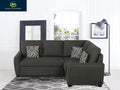 Charcoal Gray Fabric Sectional Sofa with USB & Power M48196