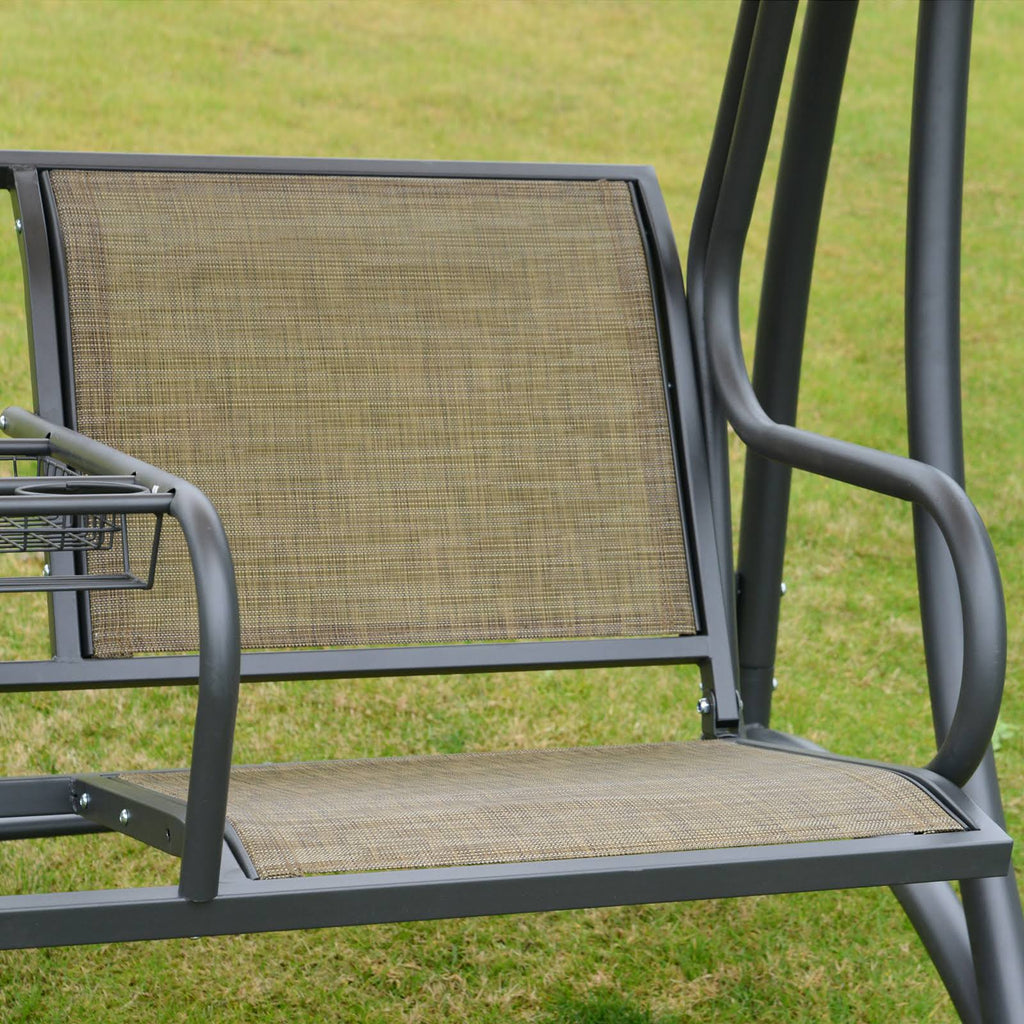 Covered Porch Canopy Swing Bench Chair with Stand M39506