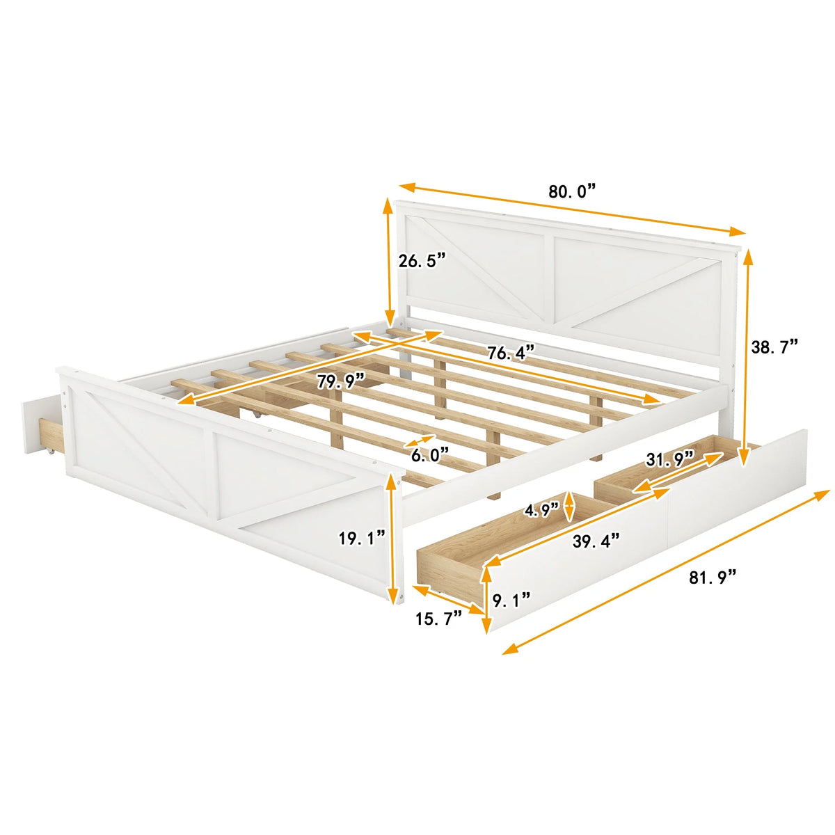 Wooden Platform Bed B141