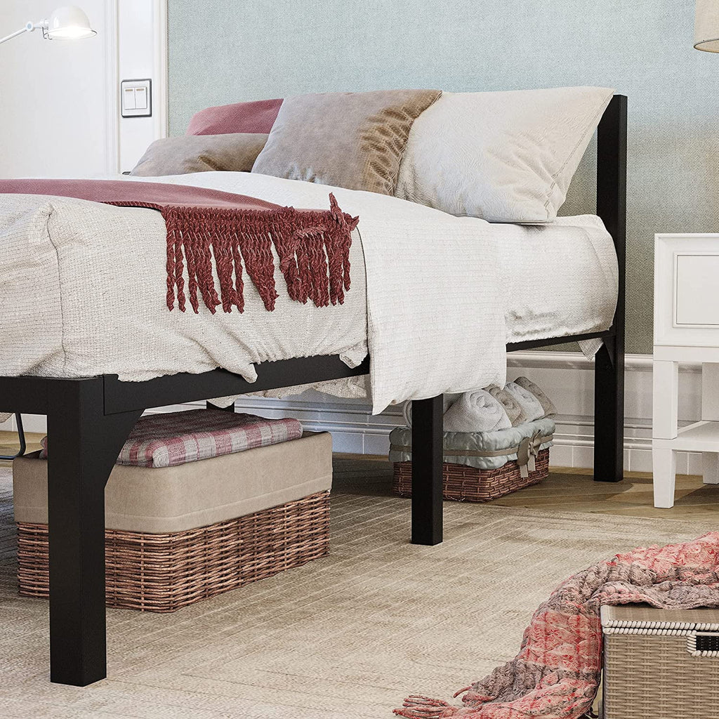 Twin Size Black Metal Bed Frame with Headboard G6069