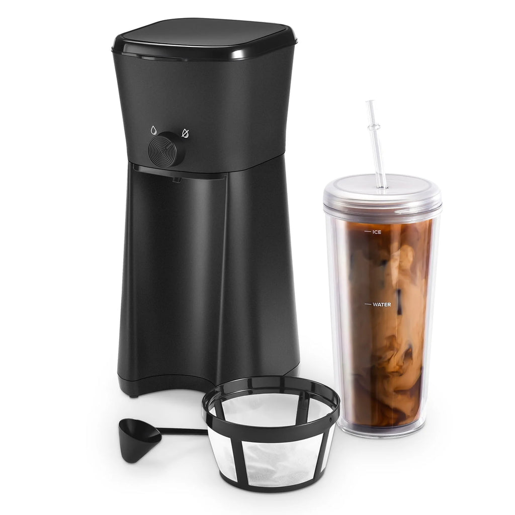 Iced Coffee Maker with 20 fl oz Tumbler and Filter, Black Z414482