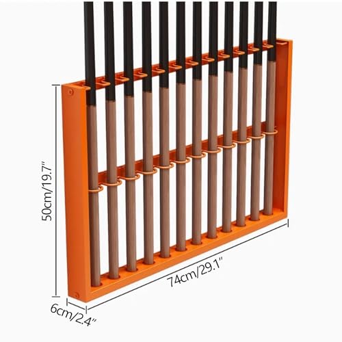 Wall Mount Pool Stick Holder Metal Cue Rack Black 60cm U5530