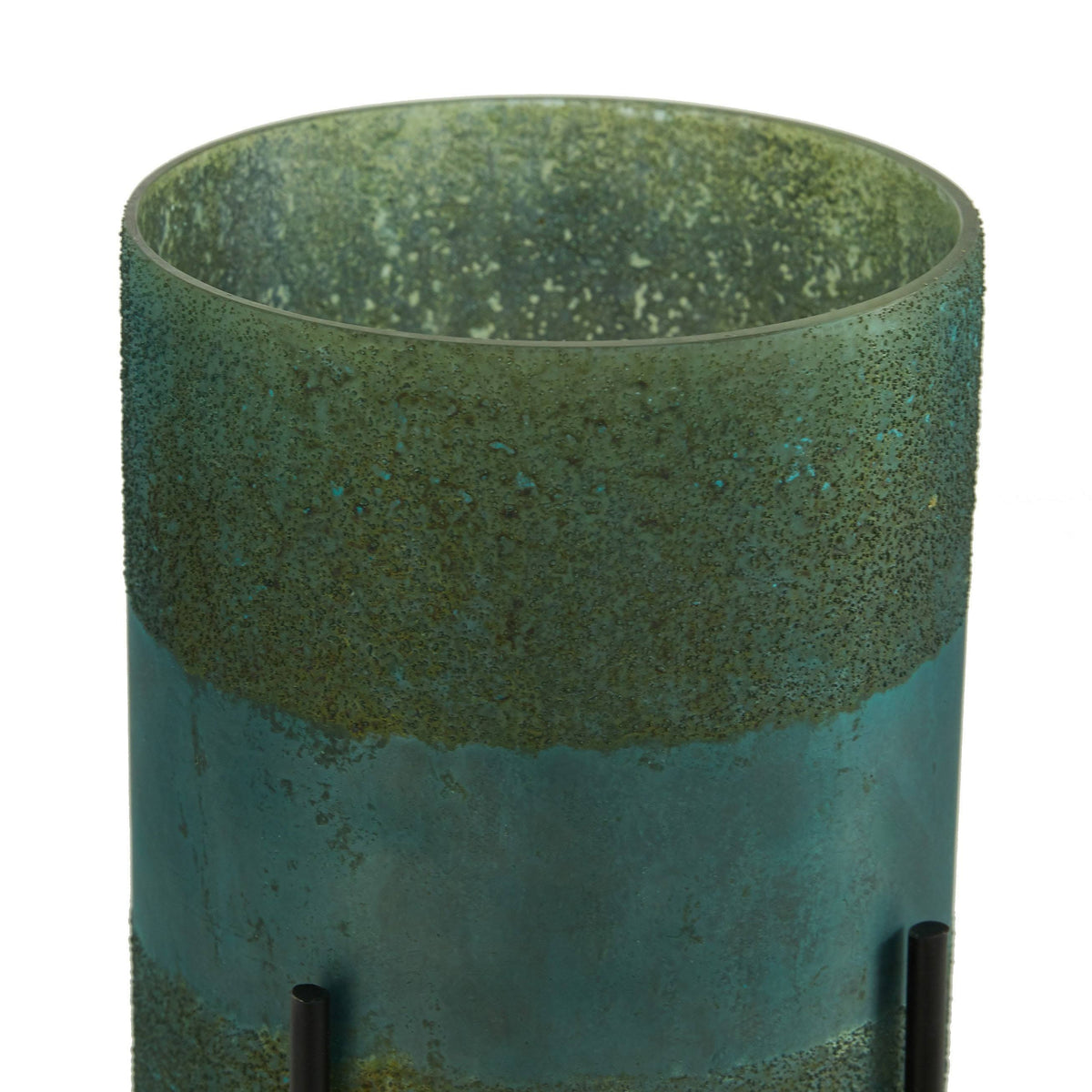 Green Glass Candle Holder (Set of 2) U2745