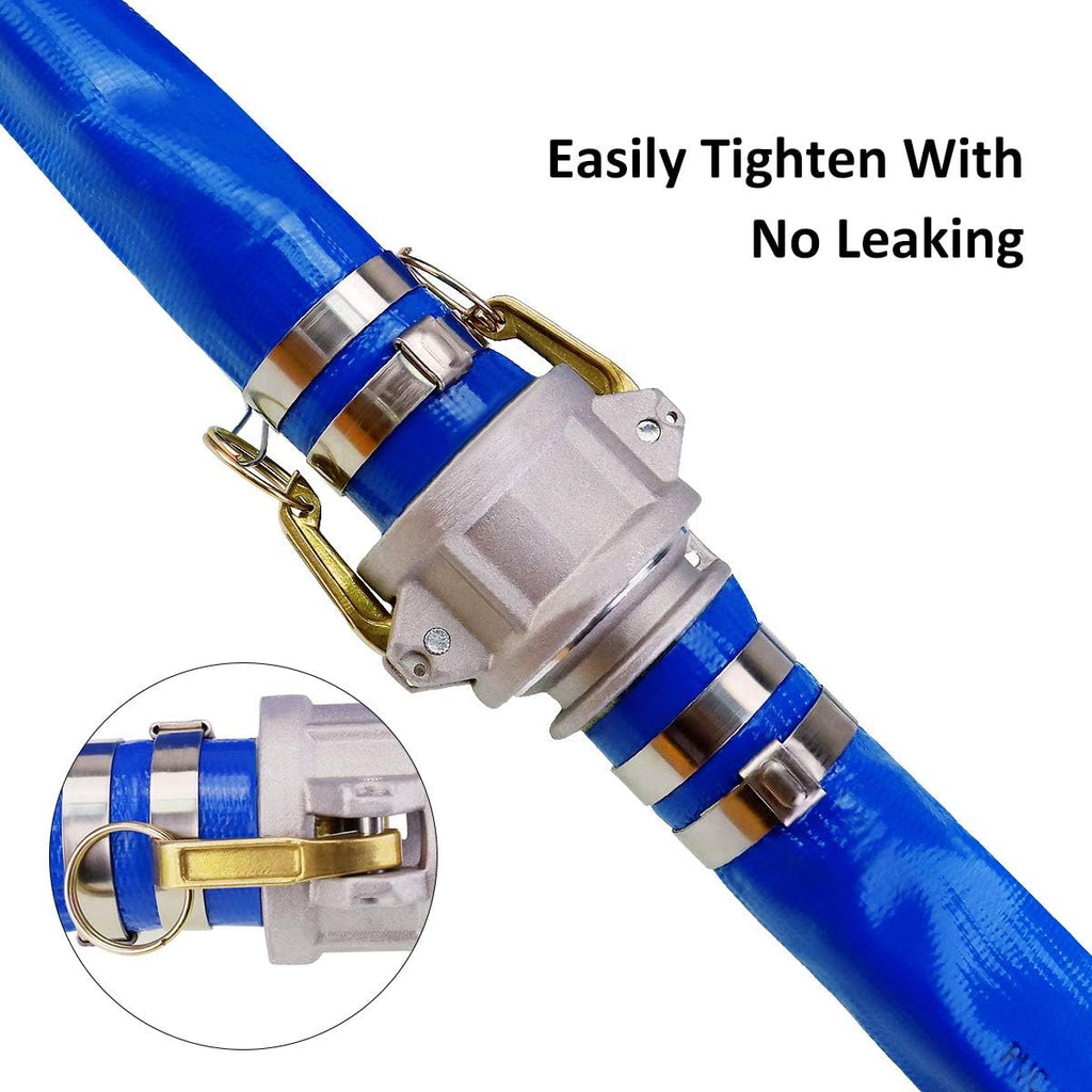 2 x 100' Blue PVC Heavy Duty Discharge Hose with Aluminum Camlock Fittings S1669