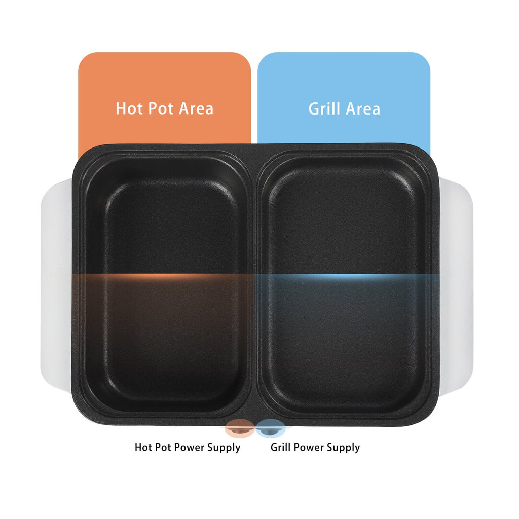 2 in 1 Non-Stick Electric Hot Pot and BBQ Grill E571