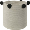 Black Storage Basket with Pompoms D42471