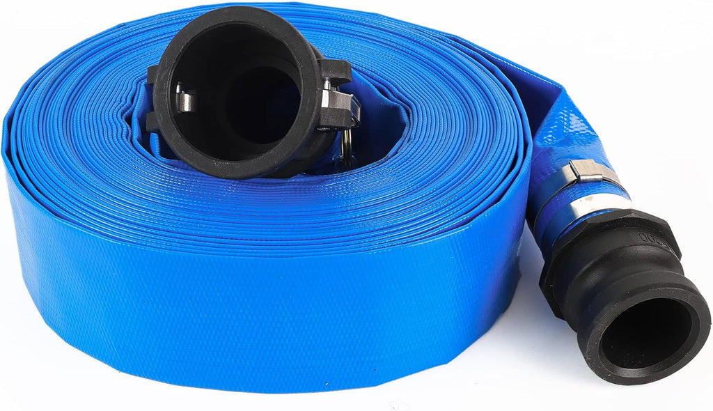 2 x 100' Blue PVC Heavy Duty Discharge Hose with Aluminum Camlock Fittings S1669