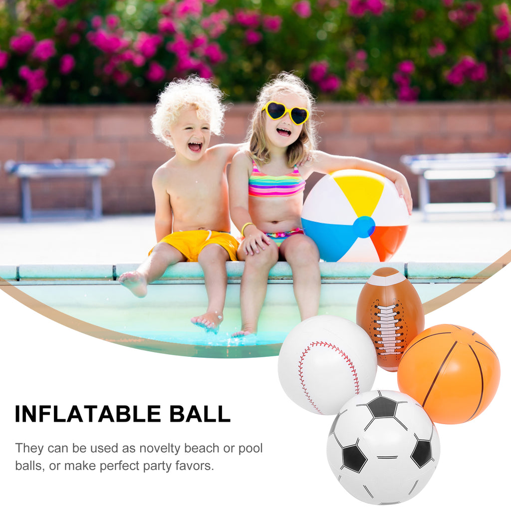 4 Pcs Inflatable Beach Ball Mini Soccer Ball V96850