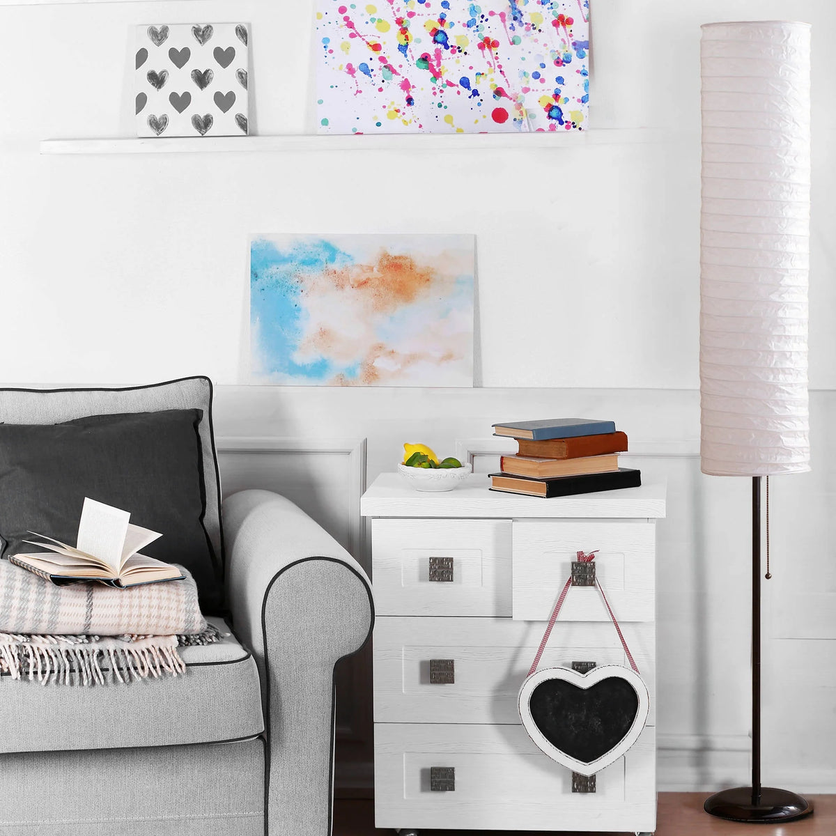 Black Rice Paper Shade Floor Lamp H918150