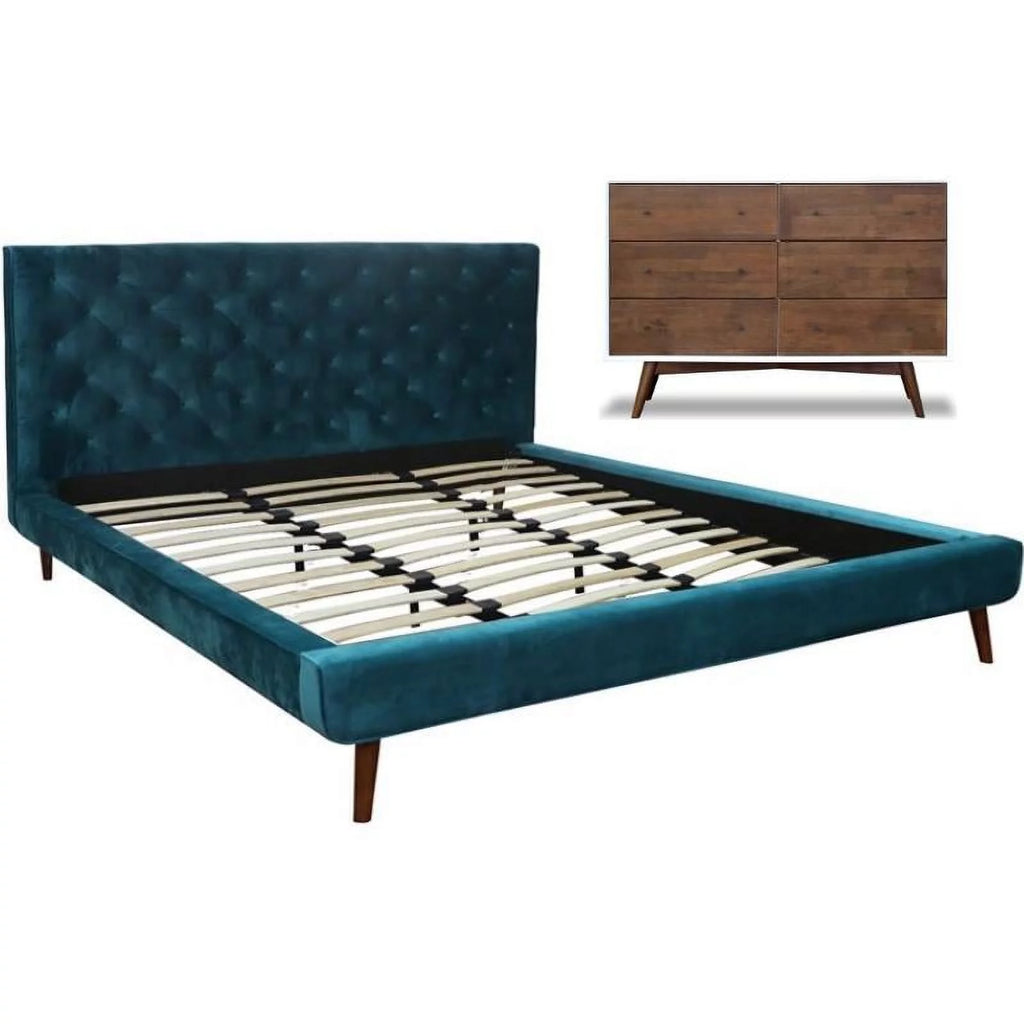 Queen Platform Bed and 6-Drawer Dresser Set of 2 J35133