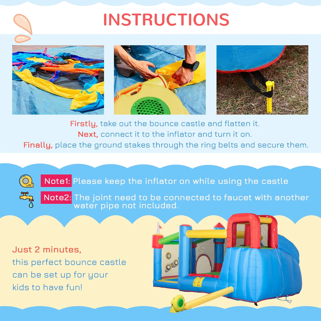 6-in-1 Inflatable Water Slide Bounce House N684