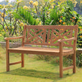 Natural Teak Wood Patio Bench F64902