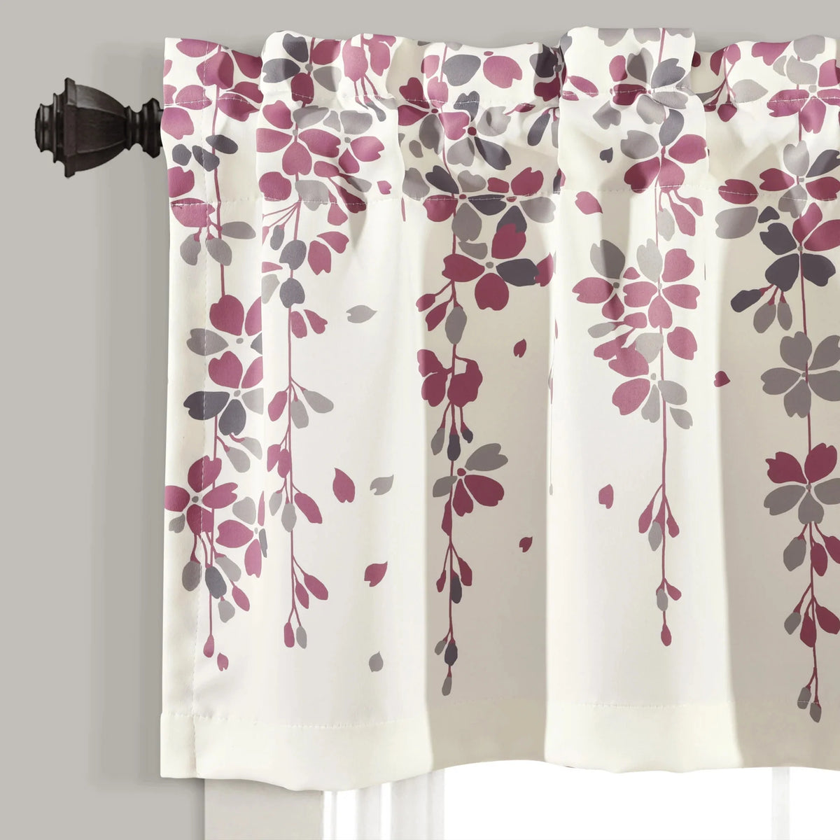 Floral Yellow Polyester Room Darkening Valance A99580