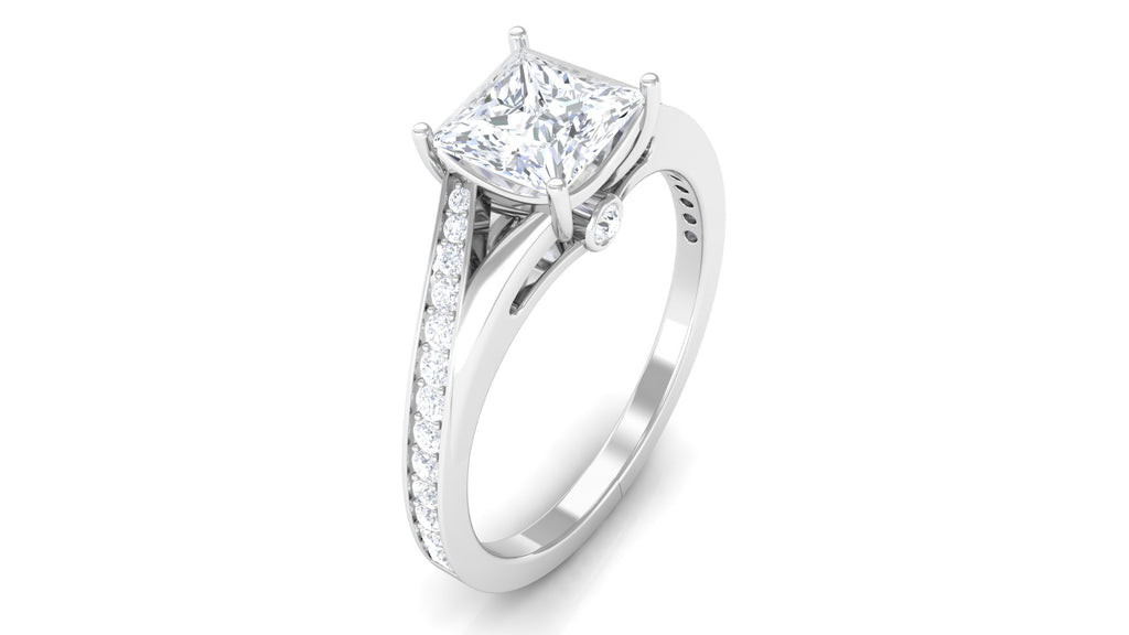 Princess Cut Moissanite Solitaire Engagement Ring (1.25 CT) 925 Sterling Silver J1075