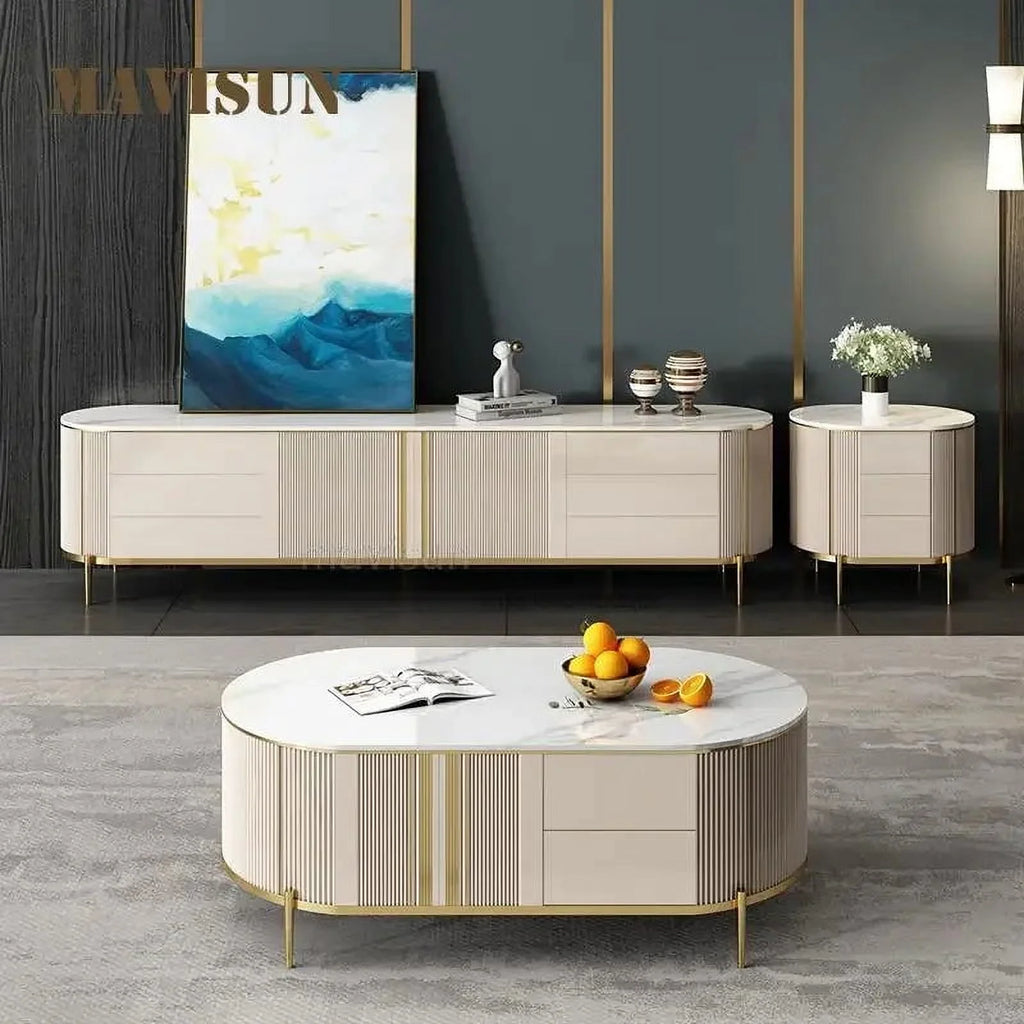 Italian Style Light Luxury Coffee Table TV Cabinet Q1037