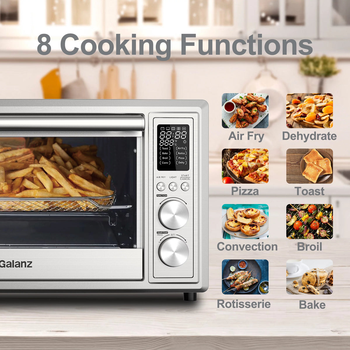 1.1 Cu.Ft. Digital Stainless Steel Toaster Oven with Air Fry C454