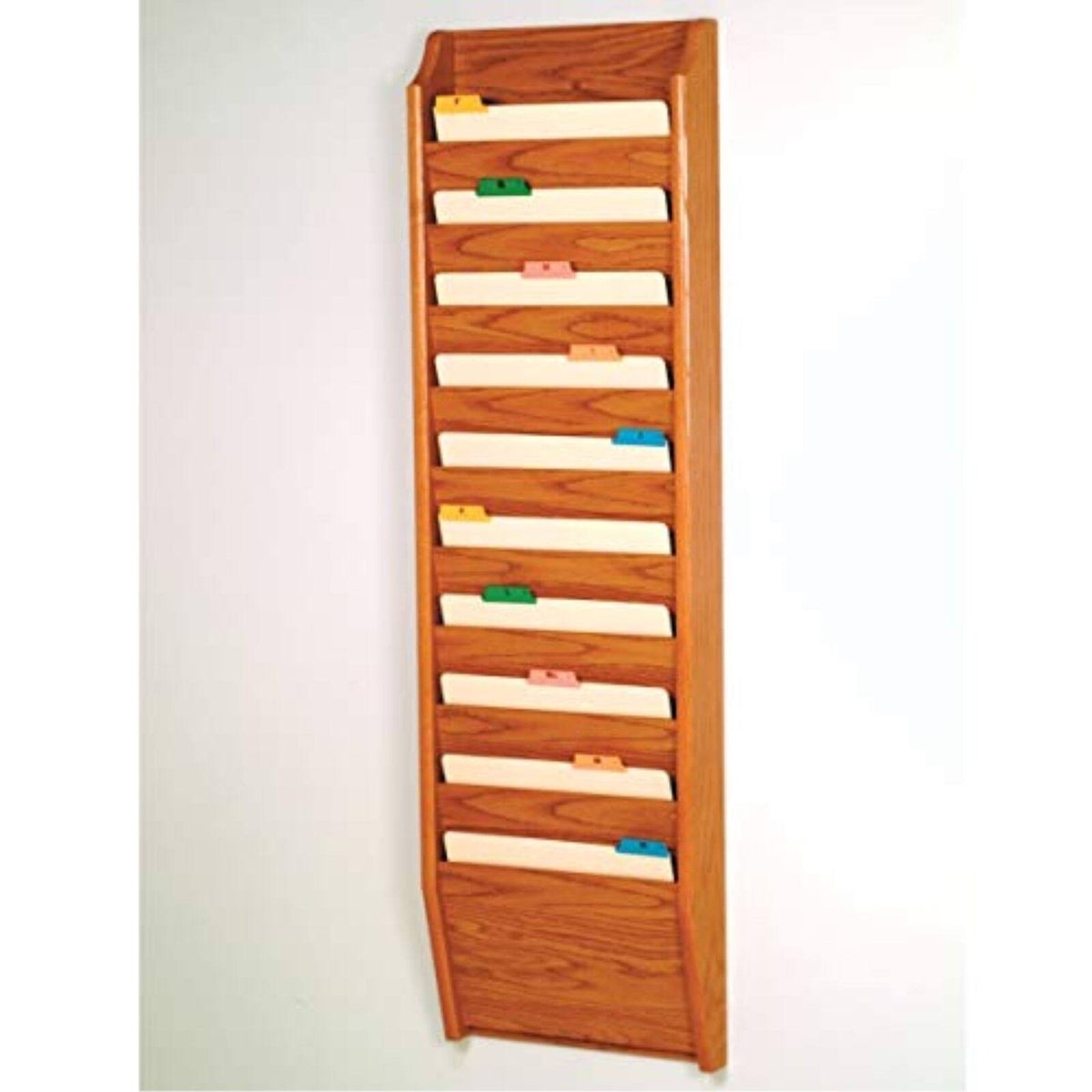 Black/Medium Oak 10 Pocket File Holder A236