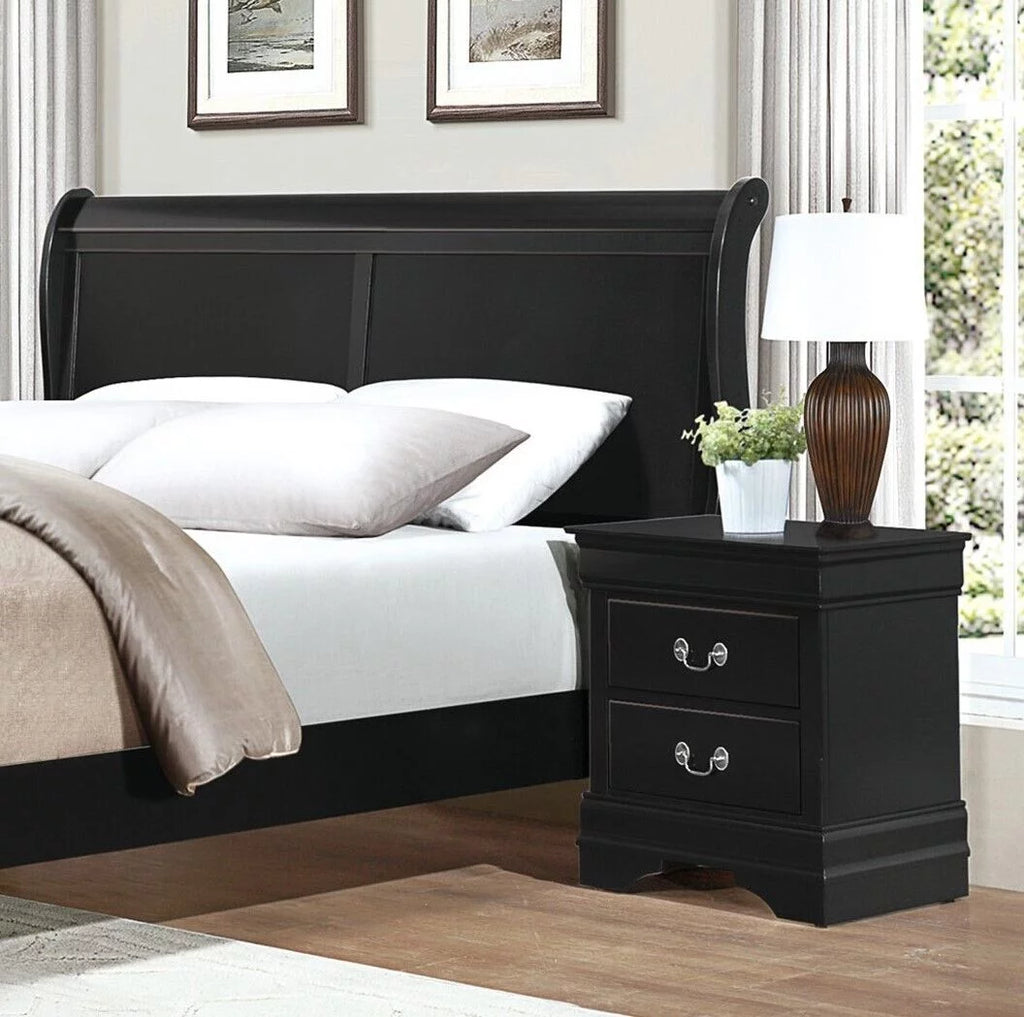 Black 3pc Queen Bed and Nightstands Bedroom Set G765651