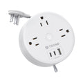 Travel Power Strip with USB C Ports, 3 AC Outlets, 5ft Extension Cord Z16763