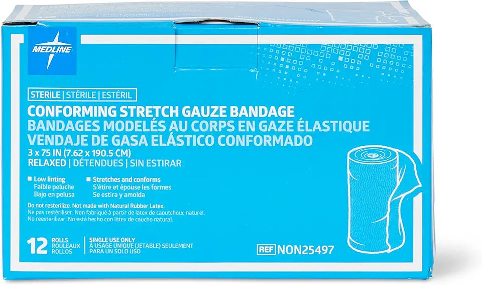 Sterile Conforming Gauze Bandages, 3" x 75", Pack of 96 N767984