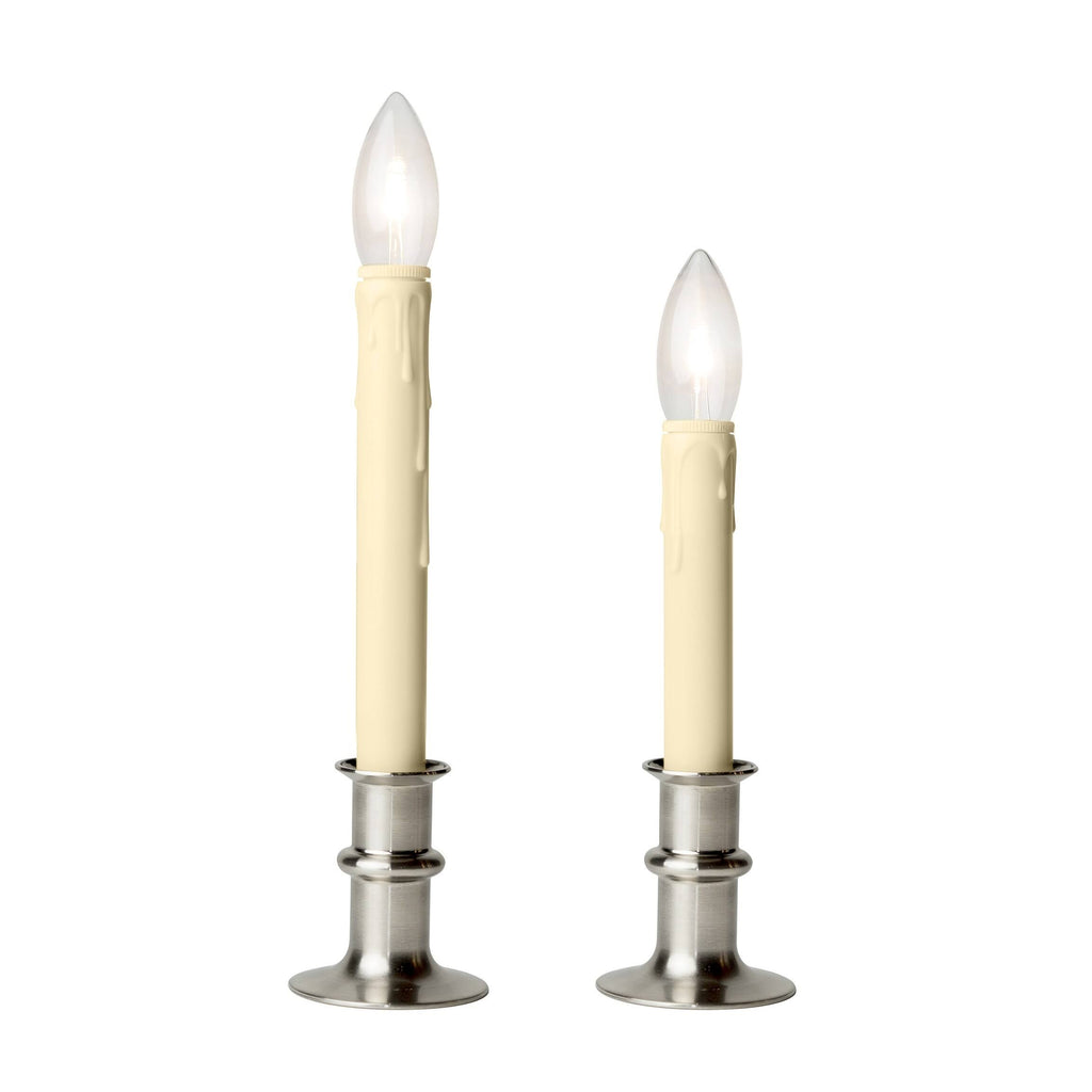Brushed Nickel LED Adjustable Base Candle 4-Pack Q13358