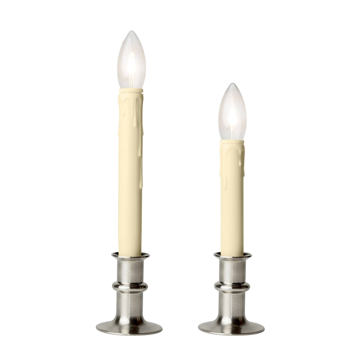 Brushed Nickel LED Adjustable Base Candle 4-Pack Q13358