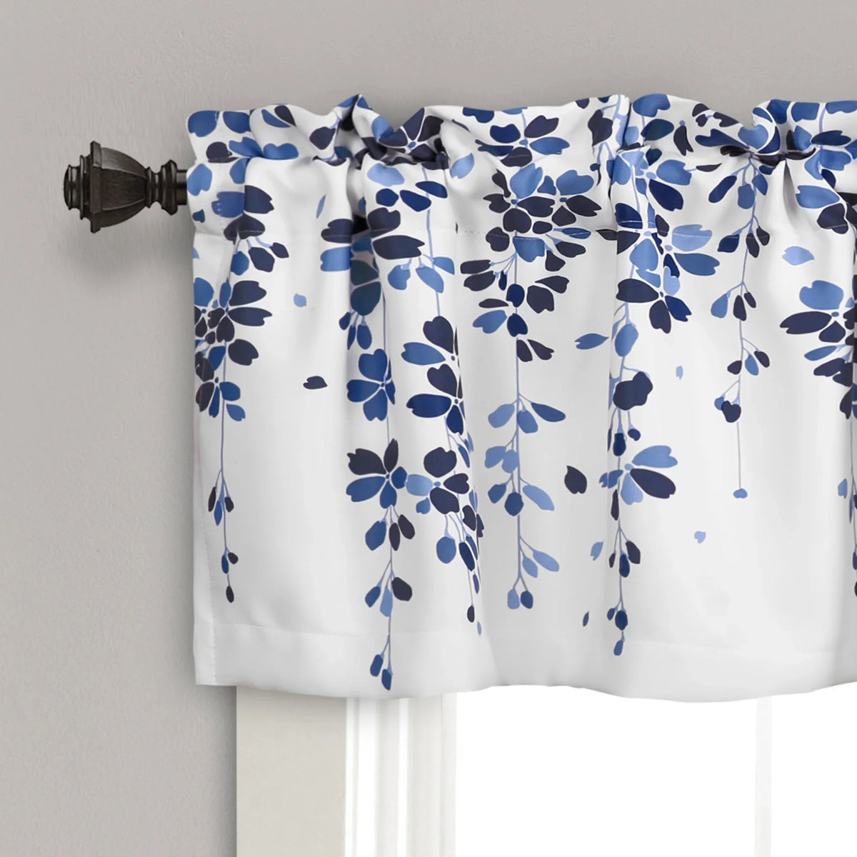 Floral Yellow Polyester Room Darkening Valance A99580