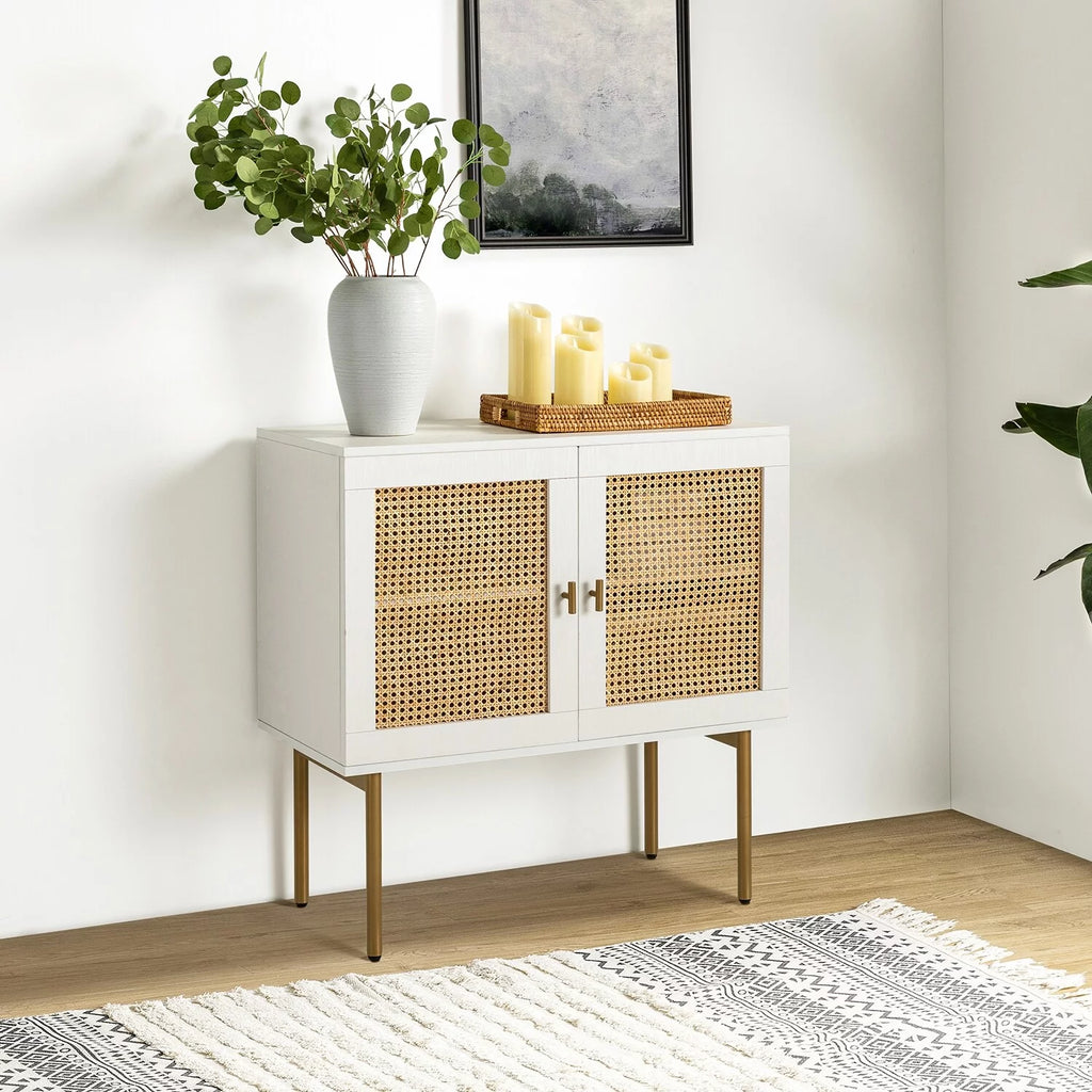 Modern Rattan Storage Cabinet with 2 Doors A258