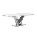 Silver Faux Marble Pedestal Dining Table P665158