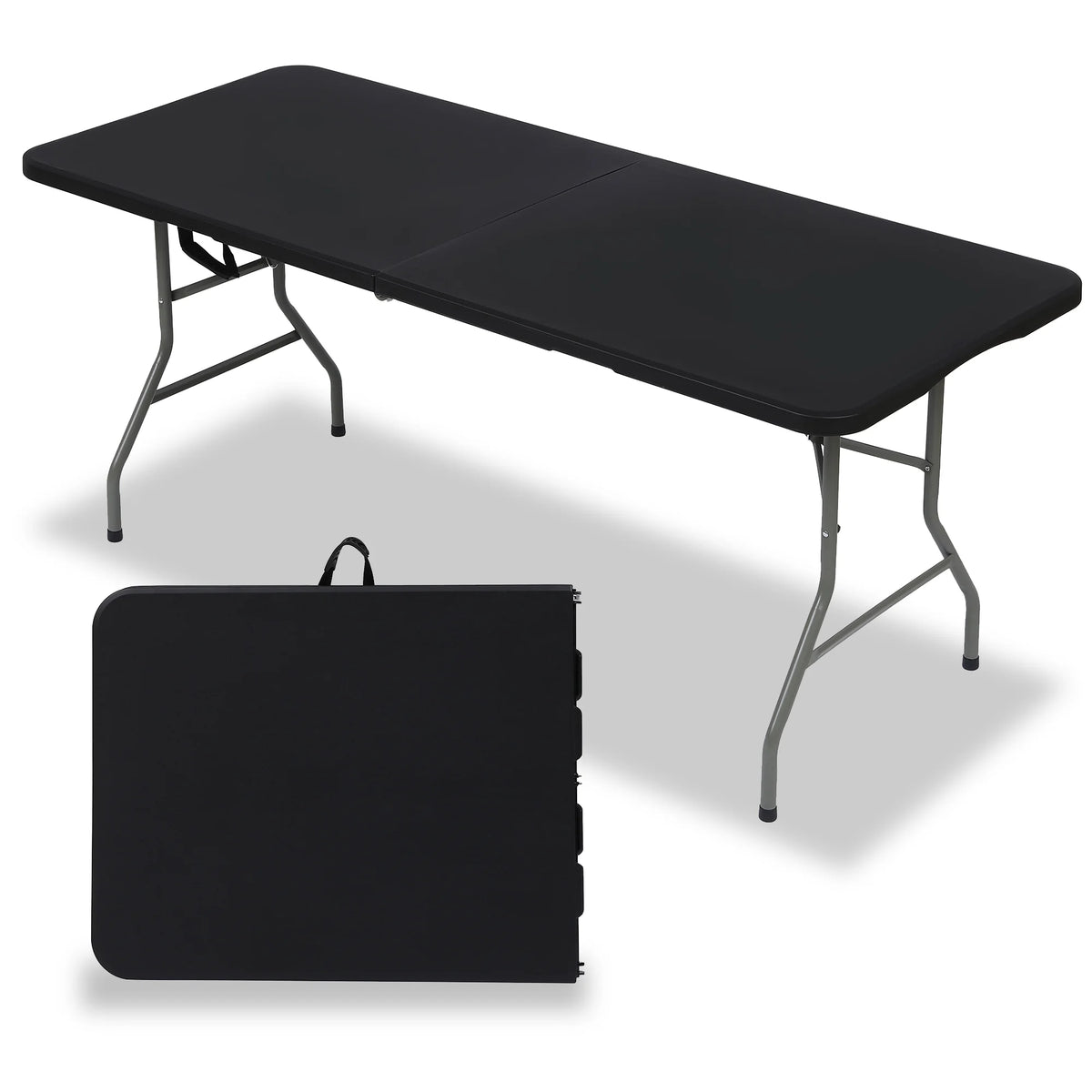 6ft Black Folding Plastic Table N27217