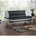 Faux Leather Sofa in Black and White G1291