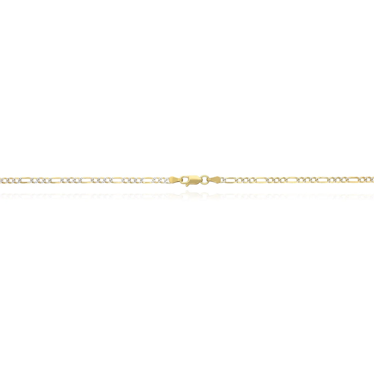 14k Yellow Gold Over 925 Silver Diamond-Cut Figaro Chain Necklace Z7687