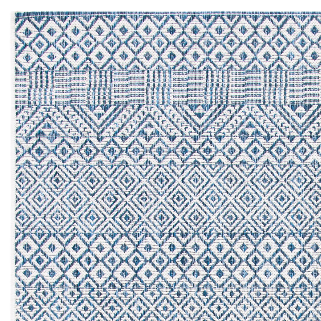 Blue/Navy Geometric Area Rug R923
