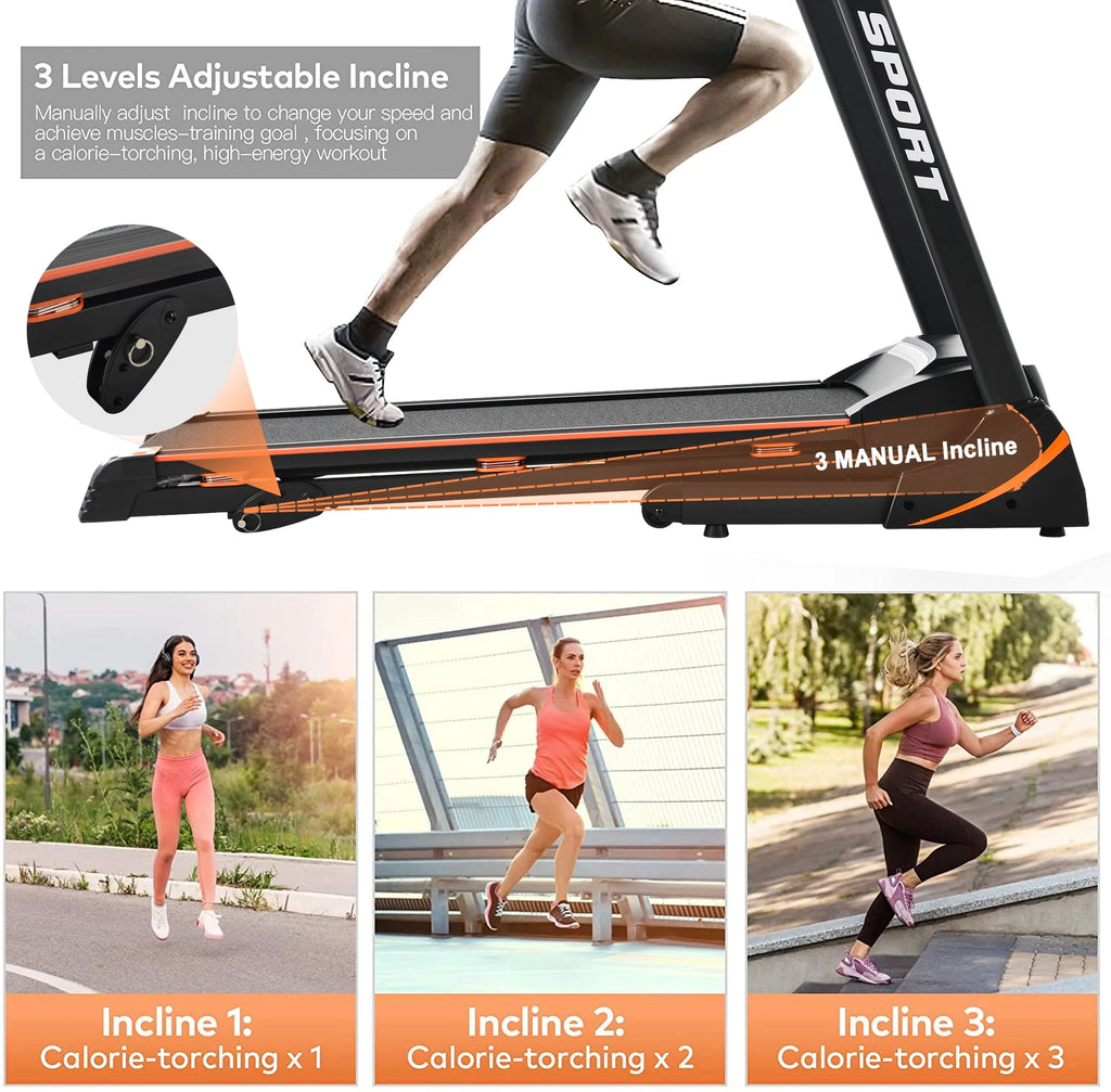 3.5HP Folding Treadmill with Incline B326