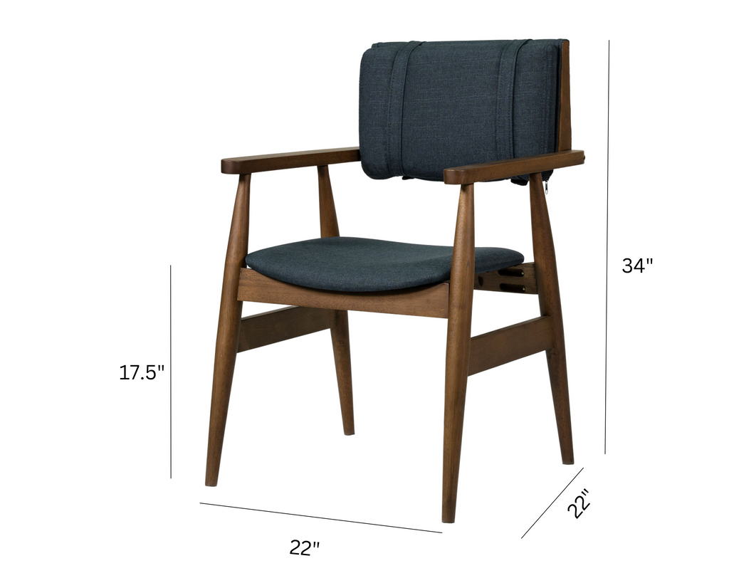 DarkBlue Solid Wood Dining Chairs (Set of 2) M338692