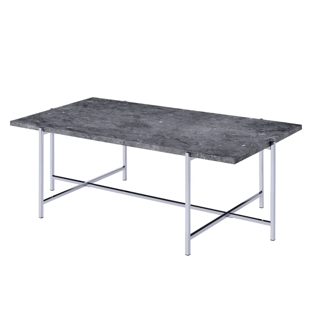 Marble Top Coffee Table with Trestle Base P2589