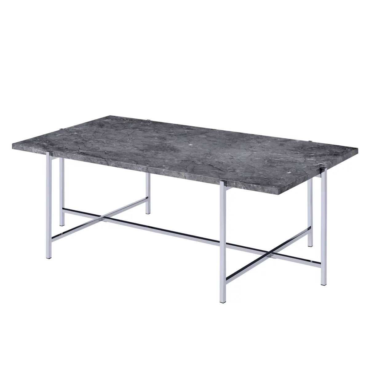 Marble Top Coffee Table with Trestle Base P2589