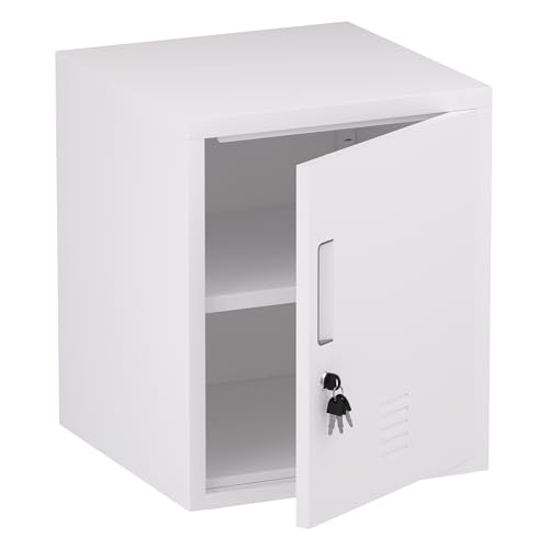 Black Metal Storage Locker Cabinet with Locking Door and Adjustable Shelf R564255