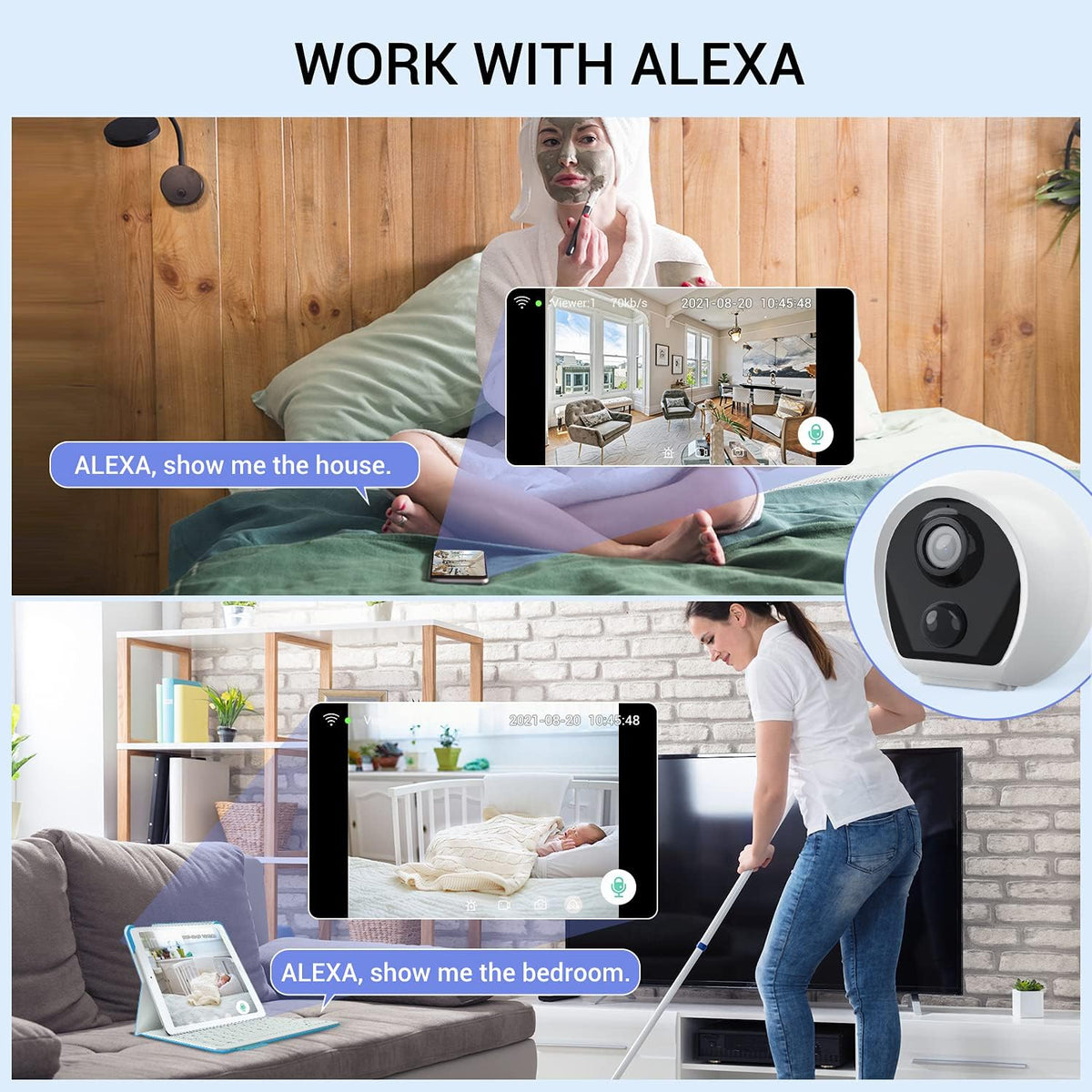 1080P Wireless Security Camera with Night Vision 2 Way Audio (2 Pack) R595885